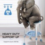 Adjustable Shower Stool with Anti-Slip Seat 350 lbs