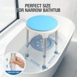 Adjustable Shower Stool with Anti-Slip Seat 350 lbs