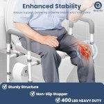 Adjustable Raised Toilet Seat with Handles - 400 lbs