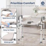 Adjustable Raised Toilet Seat with Handles - 400 lbs