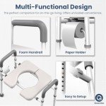 Adjustable Raised Toilet Seat with Handles - 400 lbs