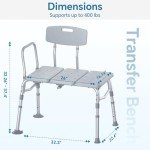 Homland Heavy Duty Tub Transfer Bench with Backrest