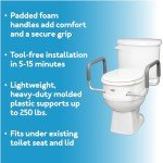 Compass Elevated Toilet Seat with Arms, 3.5" High