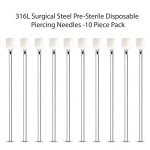 10PC Sterile Piercing Needles 18G - Surgical Steel