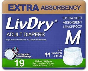LivDry Extra Absorbent Adult Incontinence Underwear, Medium