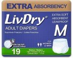 LivDry Extra Absorbent Adult Incontinence Underwear, Medium