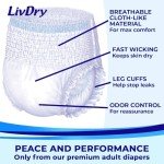 LivDry Extra Absorbent Adult Incontinence Underwear, Medium