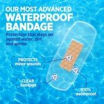 Clear Waterproof Adhesive Bandages, 60 Count
