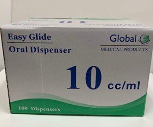 Easy Glide 10ml Oral Syringe with Caps, 100 Count