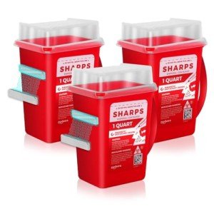 Medvera Portable Leak-Proof Sharps Container, 1 Quart