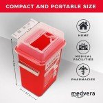 Medvera Portable Leak-Proof Sharps Container, 1 Quart