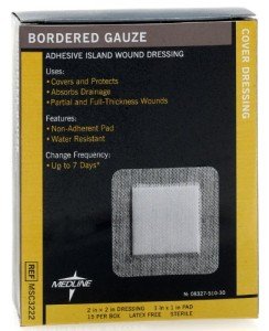Medline Adhesive Island Wound Dressings, 2" x 2