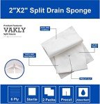Sterile 2x2 Split Drain Sponge Gauze Pads - 70 Pack
