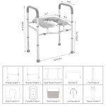 Roylvan Adjustable Elevated Toilet Seat with Handles