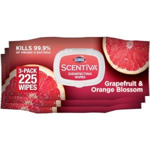 Scentiva Disinfecting Wipes, Grapefruit & Orange, 75 Ct