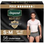 Depend Real Fit Incontinence Underwear for Men, 56 Count