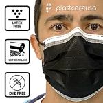 PlastCare USA 50 Black Adjustable 4-Ply Face Masks