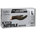 Black Disposable Nitrile Gloves, 100-Count, Large