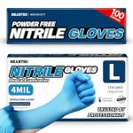 Beastek Blue Nitrile Exam Gloves, 100 Pack