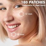 Invisible Acne Patches - 180 Count, Two Sizes