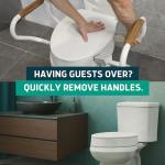 Lunderg Elongated Raised Toilet Seat with Handles