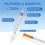 DolpBay 1cc Insulin Syringes, 30G, Box of 100