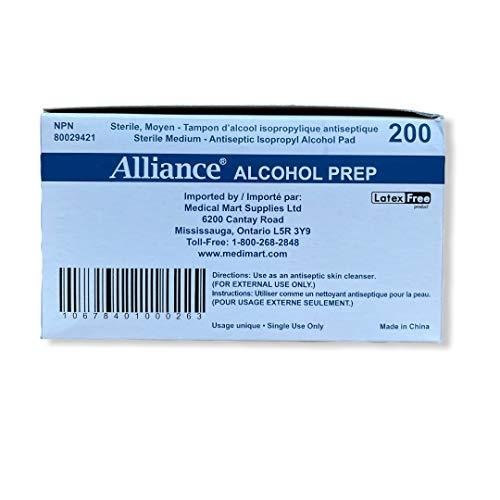 Alliance Alcohol Prep Pads - 70% Sterile Wipes (400)
