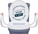 Lunderg Raised Toilet Seat with Handles - 3 Inch Rise