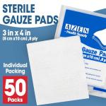 AZEN 50 Pack Sterile Non-Stick Gauze Pads