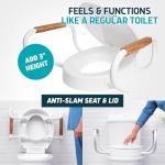 Lunderg Raised Toilet Seat with Handles - 3 Inch Rise