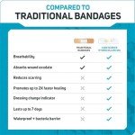 XL Waterproof Hydrocolloid Gel Bandages, 12 Count