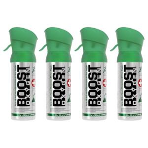 Boost Oxygen Pocket Size Natural 3L Canister | Respiratory Support for Aerobic Recovery, Altitude, Performance & Health (4 Pack)