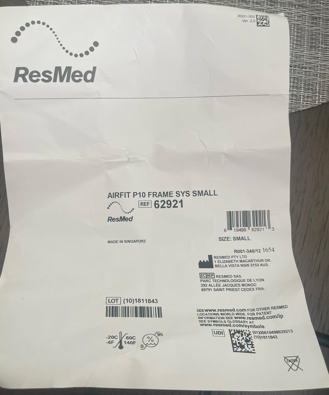 ResMed AirFit P10 CPAP Frame System Replacement