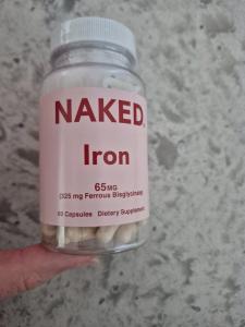 Naked Iron 65 mg - 120 Capsules (Ferrous Bisglycinate)