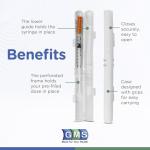 GMS Syringe Case - Holds New, Prefilled & Used Syringes with Needles - Small & Discreet - Ideal for Travel - Sharps Container - 2 Pack - Black