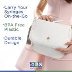 GMS Syringe Case - Holds New, Prefilled & Used Syringes with Needles - Small & Discreet - Ideal for Travel - Sharps Container - 2 Pack - Black