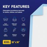 Pulp Extra Large 36" x 36" 50 Pack Ultra Absorbent Disposable Incontinence Bed Pads | High Absorbency Waterproof Underpads for Mattress, Sofa & Chair for Babies, Children, Adults, & Elderly & Pets