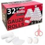 32 Pack Premium Lint-Free Gauze Rolls 4" x 4.1 yd