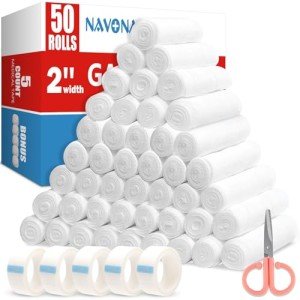 50 Individually Wrapped Breathable Gauze Rolls