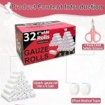 32 Pack Premium Lint-Free Gauze Rolls 4" x 4.1 yd