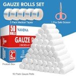 50 Individually Wrapped Breathable Gauze Rolls