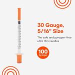 Care Touch Insulin Syringes - 5/16" 30g, Pack of 100