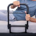 Adjustable Bed Rail for Elderly Safety - Black