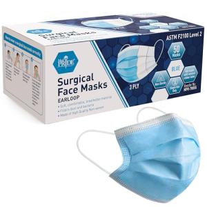 3-Ply Disposable Face Masks for Adults - 50 Pack