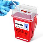 Omszte Sharps Container for Home Use, Needle Disposal Containers, Biohazard Containers, Syringe Disposal, Small Portable Container for Travel, Professional Sharp Waste Disposal 1Quart（1 Pack）