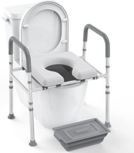 Toilet Seat Riser with Handles and Soft Cushion