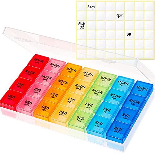 Weekly Large Pill Organizer with 4 Compartments