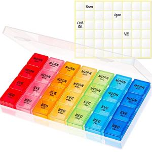 Weekly Large Pill Organizer with 4 Compartments
