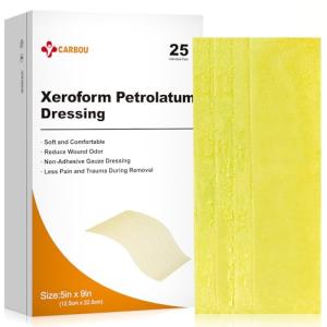 Carbou Medical Xeroform Petrolatum Dressings, 5"x9
