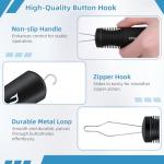 One-Handed Button Hook and Zipper Pull Aid